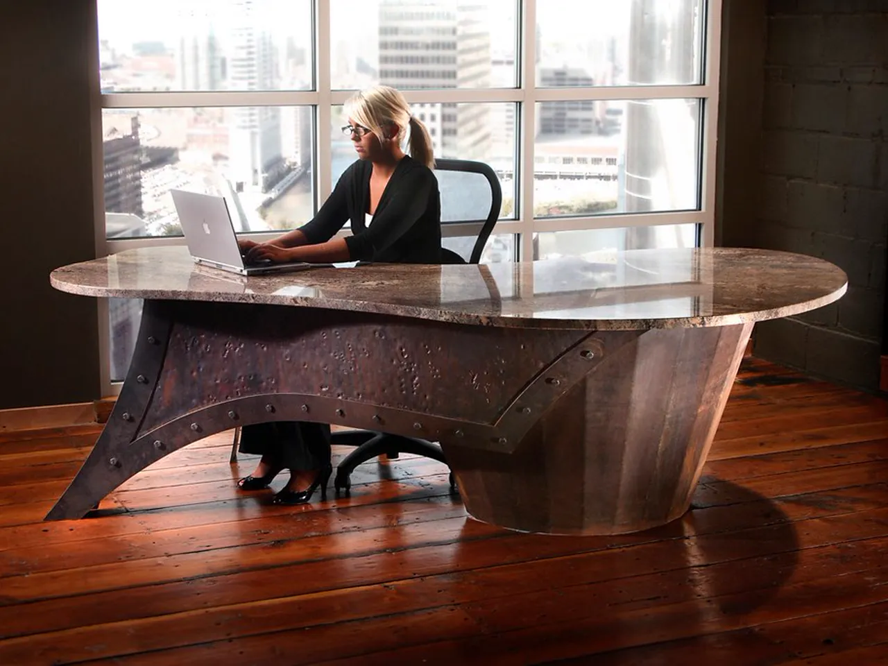 Étagère de bureau en chêne